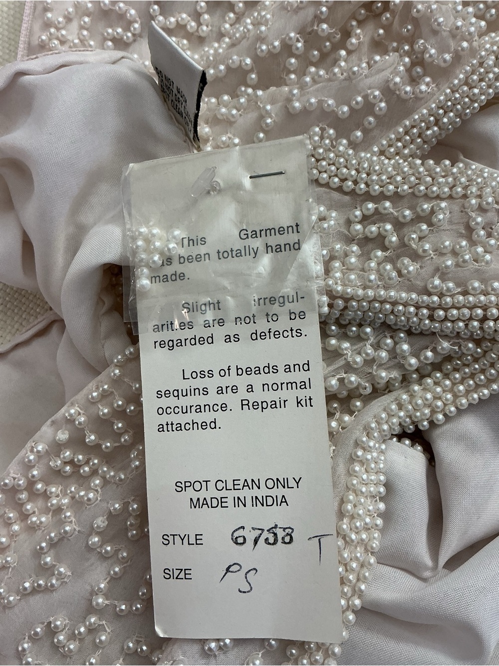NWT Laurence Kazar Beaded Silk Halter Top PS Ivory Pearl Formal Bridal Luxe - Picture 8 of 9